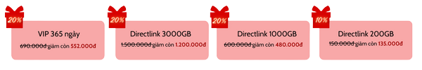 Ưu đãi gói Vip và Directlink 