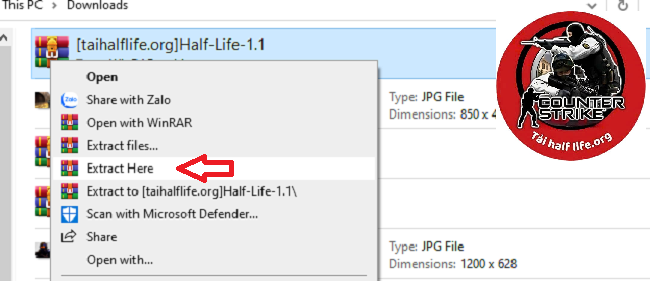 File nén vừa tải về.